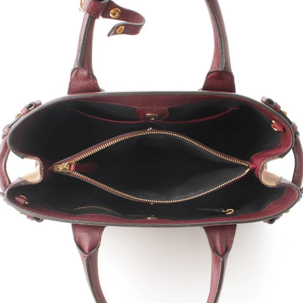 Burberry Logo Wine Bag Handbag Red Banner View 5